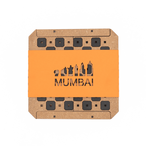 City Chess Game Mumbai Natural Top Orange