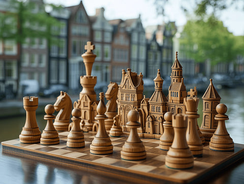 Banner Amsterdam Wooden Pieces Background